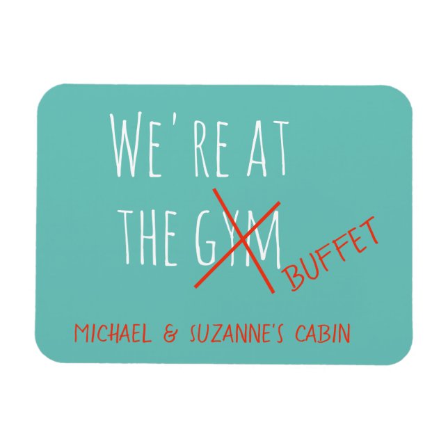 Lustigt kryssningsmarkör vid gymen Buffet Magnet (Horisontell)