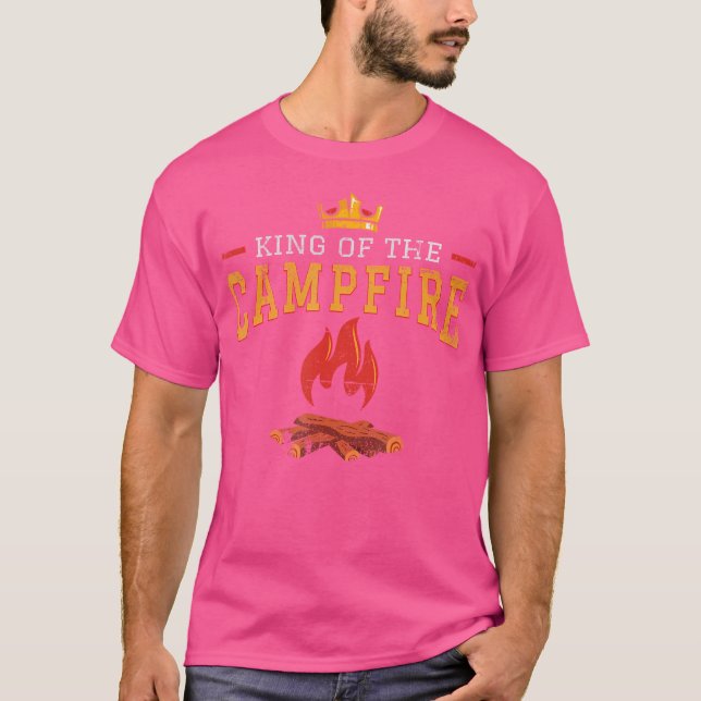 Lustigt Kung i Campfire Shirt för utomhus C T (Framsida)