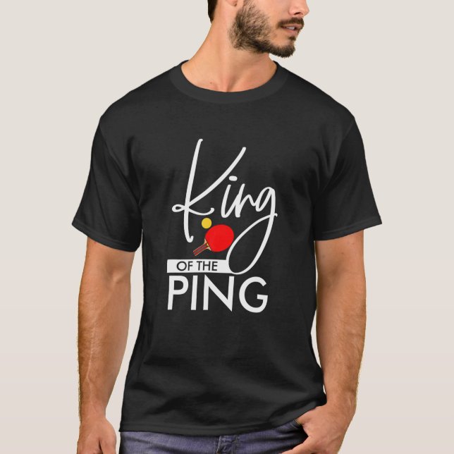 Lustigt Kung i Ping-Trendiget Ping Pong Bord Tenn T Shirt (Framsida)
