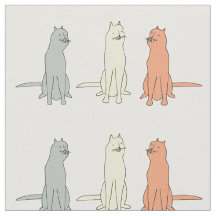 Lustigt kute och kattvätt Mönster med tre Roligtar