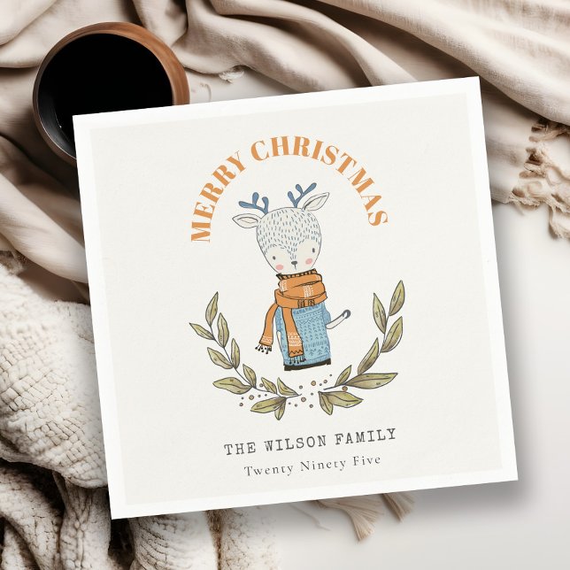 Lustigt kute, söt läder, renjul pappersservett (Skapare uppladdad)