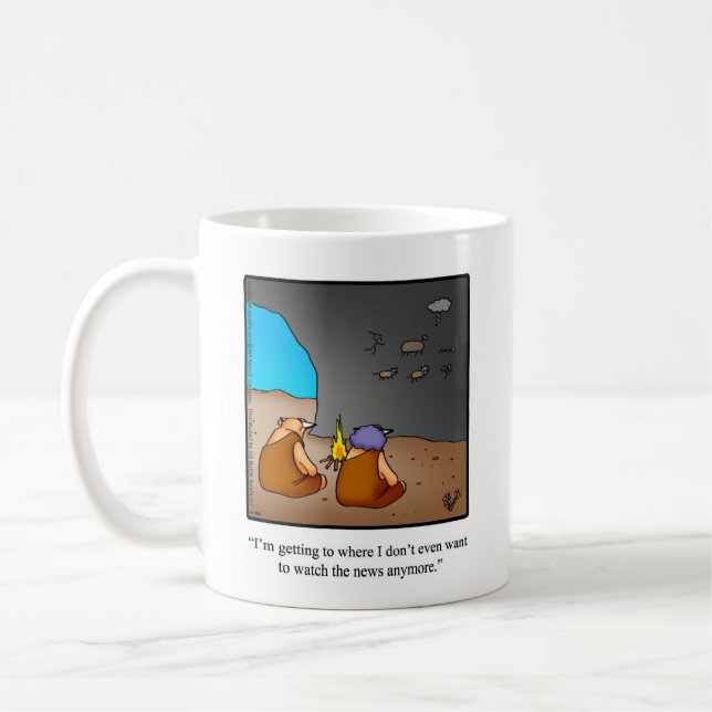 Lustigt "kvällsnyheter" Humor Mugg Gift (Vänster)