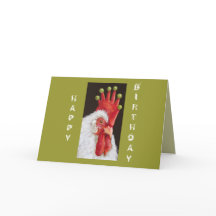 Lustigt kycklingfödelsedagskort från oss alla