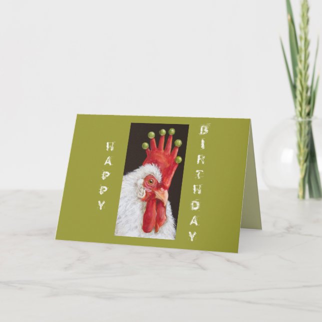 Lustigt kycklingfödelsedagskort från oss alla kort (Framsida)