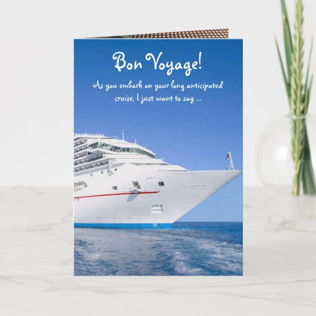 Lustigt Lab Bon Voyage för kryssning. Kort (Framsida)