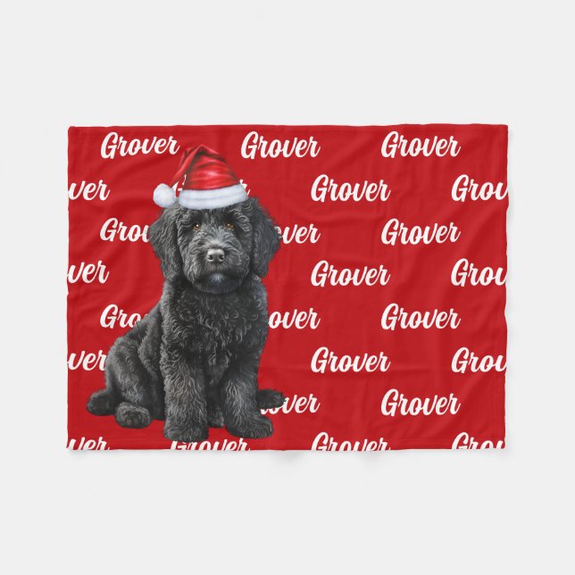 Lustigt Labradoodle Hund Namn Patterned jul Fleecefilt (Framsidan (Horisontell))