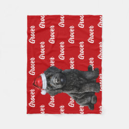 Lustigt Labradoodle Hund Namn Patterned jul Fleecefilt