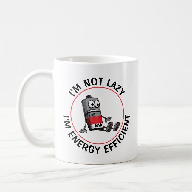 Lustigt låg batterinivå kaffemugg (Vänster)