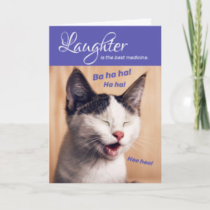 Lustigt lakande Cat-skratt är det bästa läkemedlet Kort