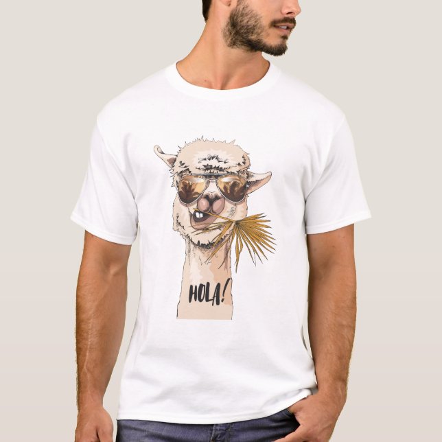 Lustigt lama t shirt (Framsida)