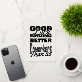 Lustigt Lämnande kort för Coworking Card, humous G