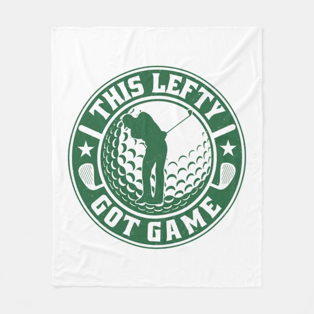 Lustigt Lämnat Handed Golf Player Fleecefilt (Framsidan)