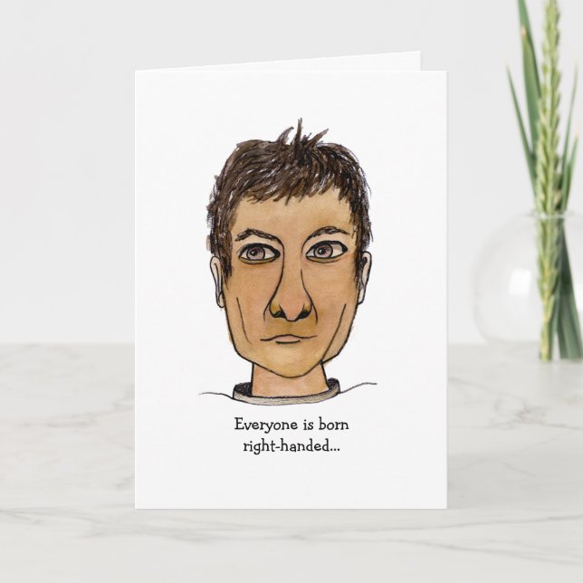 Lustigt Lämnat-Handed Guy Kort (Framsida)