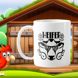 lustigt Land-ko, lägg till monogram Kaffemugg