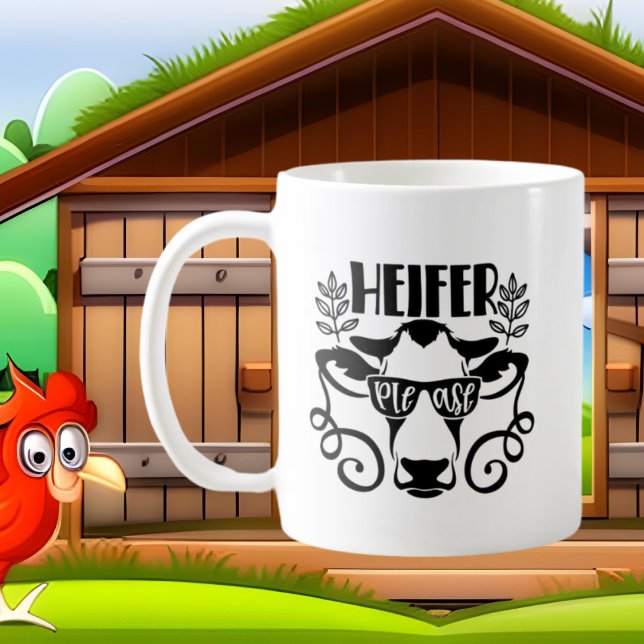 lustigt Land-ko, lägg till monogram Kaffemugg (Skapare uppladdad)