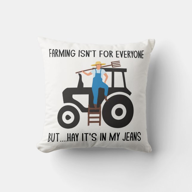 Lustigt lantbrukare Tractor Pun Jokes Humor Kudde (Framsida)