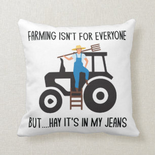 Lustigt lantbrukare Tractor Pun Jokes Humor Kudde