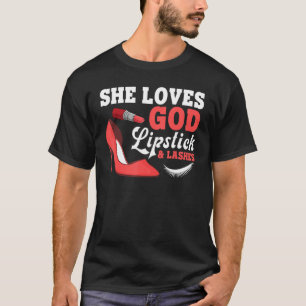 Lustigt läppstift för kvinnor Flickr Lipstick Make T Shirt
