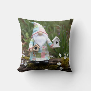Lustigt lappverk Gnome: Home Sweet Birdhouse Kudde