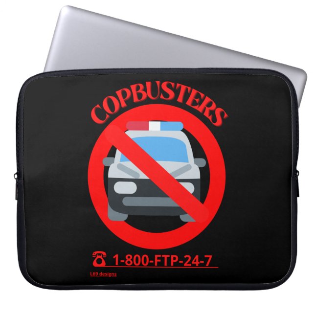 Lustigt laptop sleeve "COPBUSTERS 2" (Framsidan)