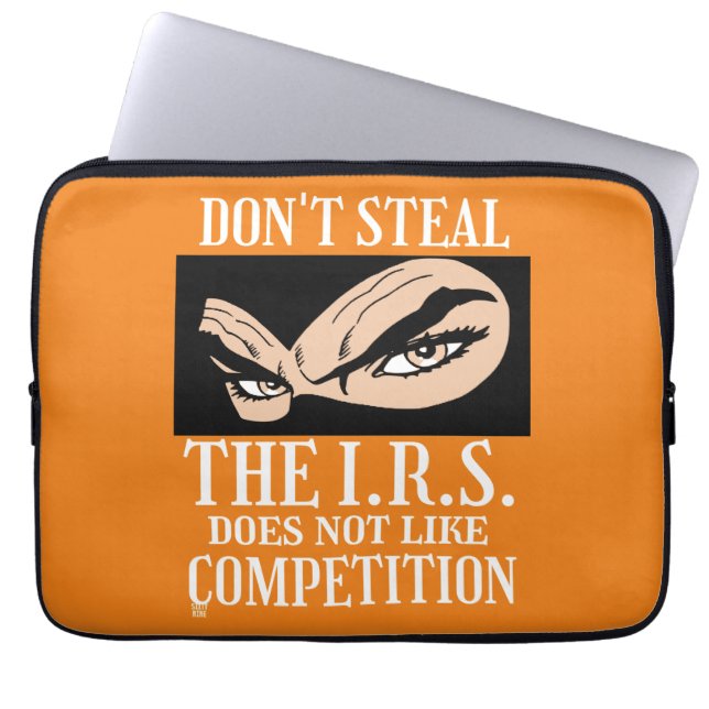 Lustigt laptop sleeve "DON'T STEAL... 2" (Framsidan)