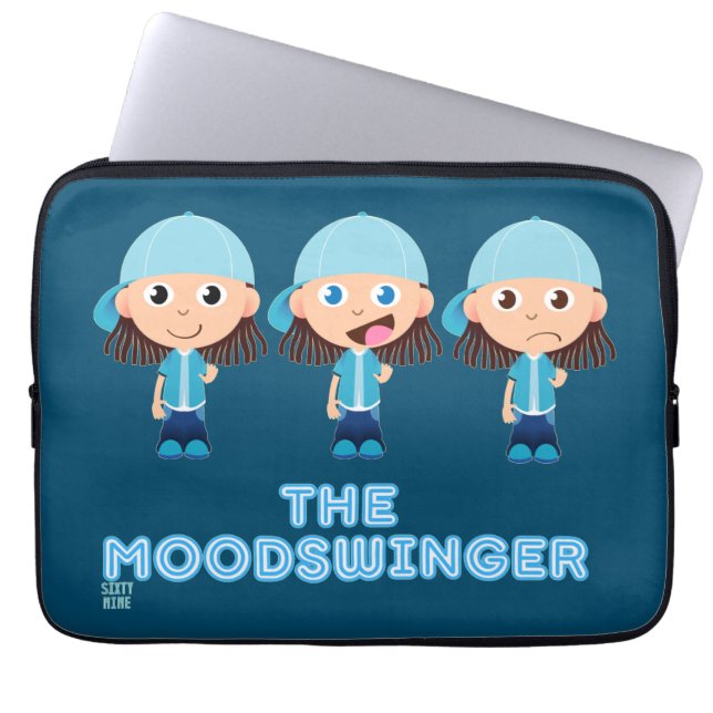 Lustigt laptop sleeve "MOODSWINGER" (Framsidan)