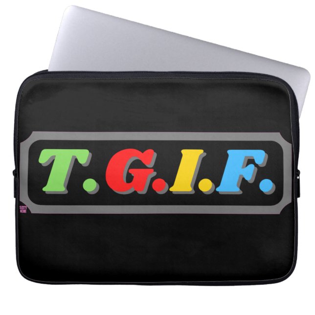 Lustigt laptop sleeve TGIF (Framsidan)