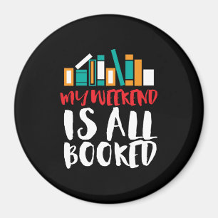 Lustigt läsbokad bokning min Helg är bokad Magnet