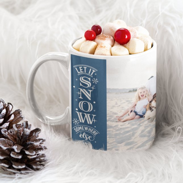 Lustigt Låt det snöa Beach Photo jul Kaffemugg (Skapare uppladdad)