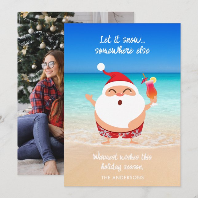 Lustigt "Låt det snöa" Florida Beach juljul Julkort (Fram/baksida)