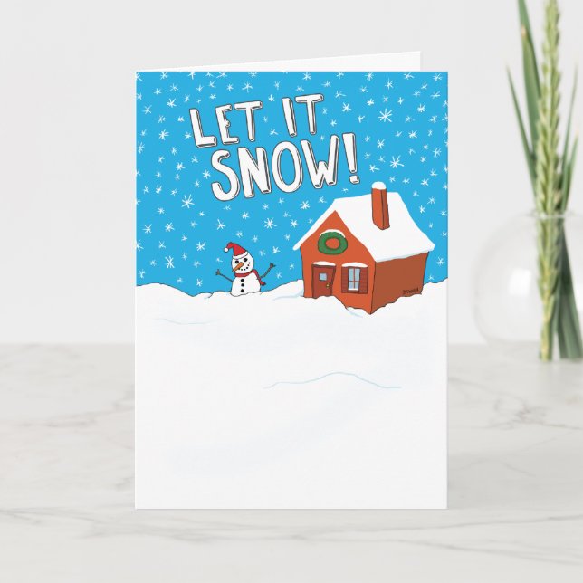 Lustigt Låt det snöa Helgdag-kort Helgkort (Framsida)