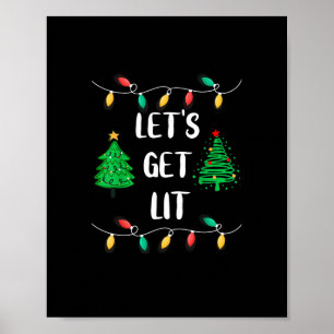 Lustigt Låt oss få Helgdagarna Lit Ljus Poster