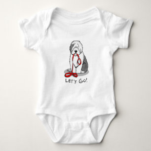 Lustigt Låt oss Go! Walk Old English Sheepdog (Grå T Shirt
