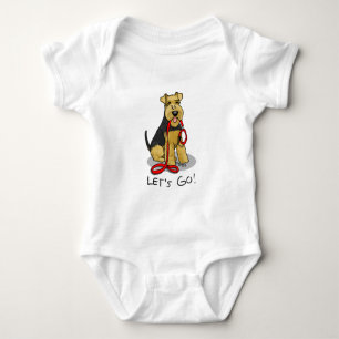 Lustigt Låt oss Go! Welsh Terrier Hund with Leash T Shirt