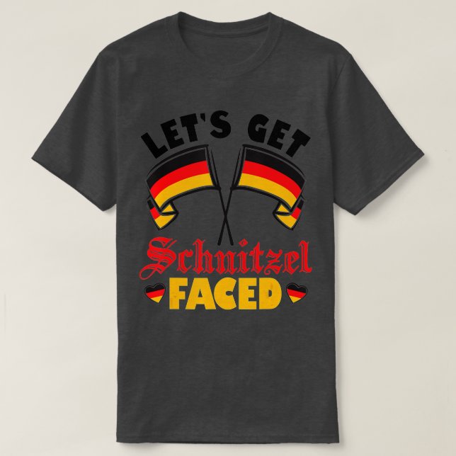 Lustigt Låt oss Skaffa Schnitzel Faced Tyskland Fl T Shirt (Design framsida)