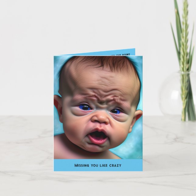 Lustigt Ledsen Miss Saknar Vänskap Card Cute Anteckningskort (Framsida)