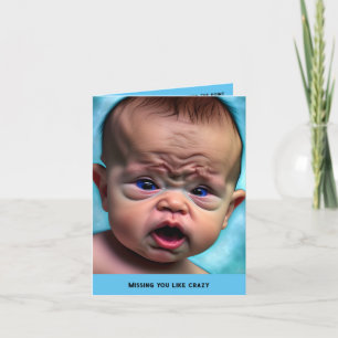 Lustigt Ledsen Miss Saknar Vänskap Card Cute Anteckningskort