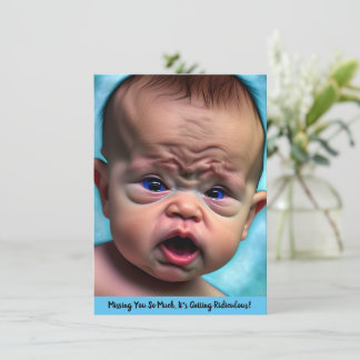 Lustigt Ledsen Miss Saknar Vänskap Card Cute Kort