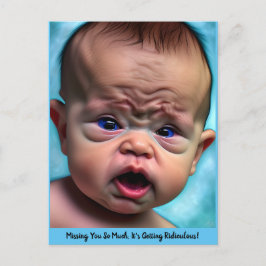 Lustigt Ledsen Miss Saknar Vänskap Card Cute Vykort