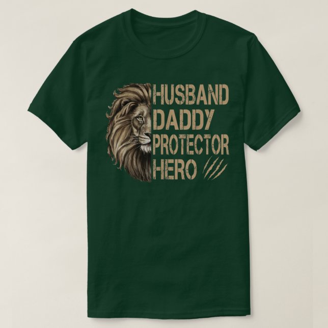 Lustigt Lejon Pappa Make-skydd T Shirt (Design framsida)