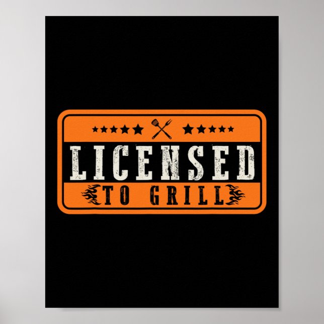 Lustigt licensierat till Grill Bbq Poster (Framsidan)