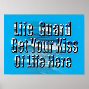 Lustigt Lifeguard Kiss här, Poster