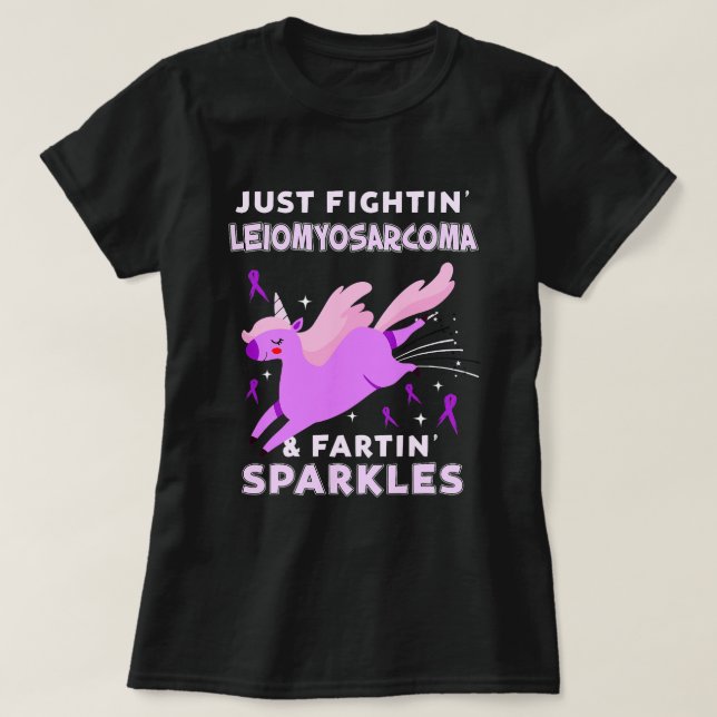 Lustigt lila Unicorn-match leiomyosarcoma-farten T Shirt (Design framsida)