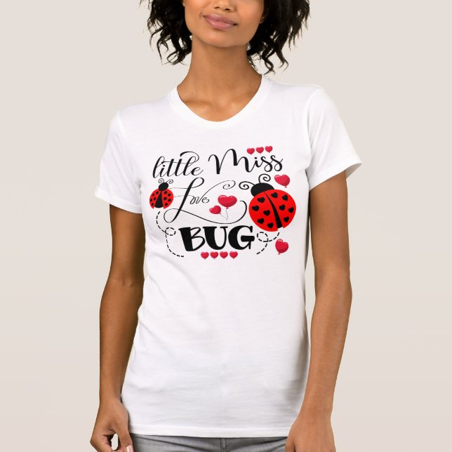Lustigt lilla miss Kärlek Kryp Cute Valentines day T Shirt (Framsida)