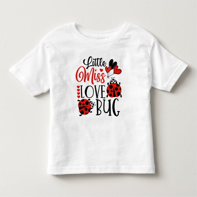 Lustigt lilla miss Kärlek Kryp Cute Valentines day T Shirt (Framsida)