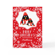 Lustigt, lilla Penguins eget namn Jul