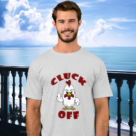 Lustigt lilla Tupp CLUCK OFF Shirts T Shirt