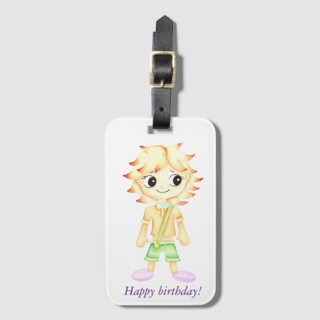 Lustigt, lille ginger-pojke bagagebricka (Framsida vertikal)