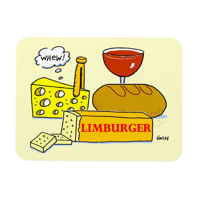 Lustigt Limburger Cheese Tecknad Large Magnet (Horisontell)