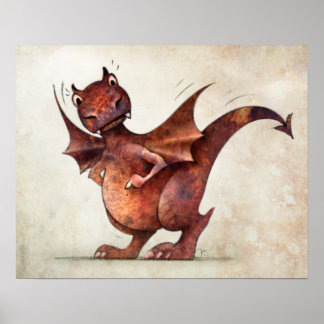 Lustigt Little Magic Dragon Poster